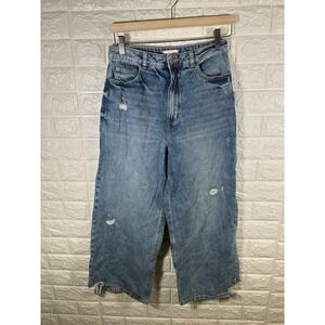 NAF NAF Paris‎ Womens Jeans Size 8 Distressed Wide Leg Denim